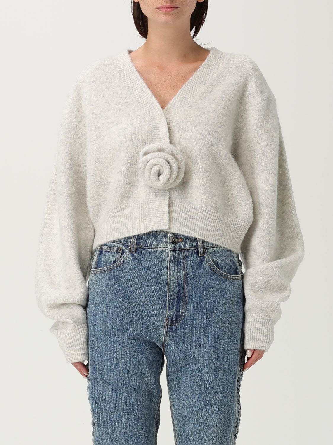 Rotate Birger Christensen Rotate Alpaca And Wool Cardigan In White