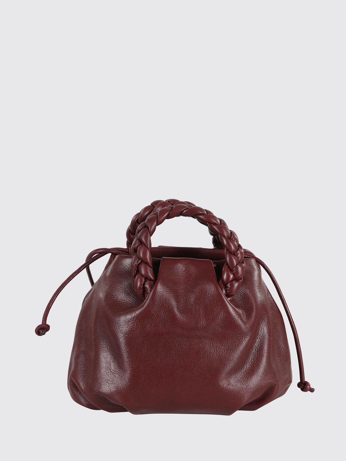 Hereu Fabricated Shoulder Bag With Handle In Burgundy