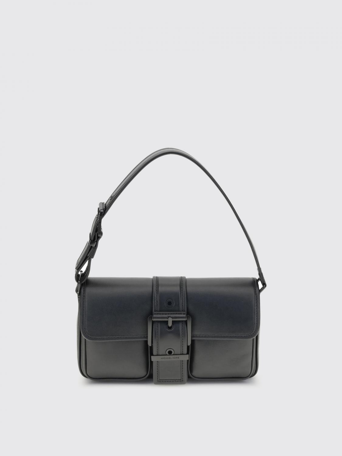 Michael Kors Shoulder Bag With Adjustable Strap And Front Pockets In Black