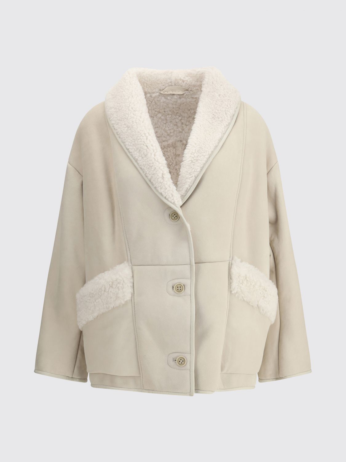 Salvatore Santoro Shearling Jacket In Neutral