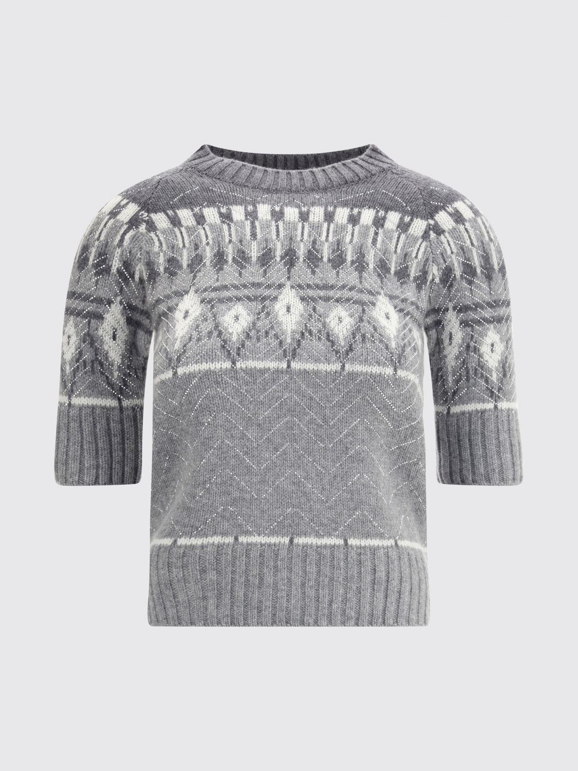 Ermanno Scervino Short Sleeved Sweater In Gray