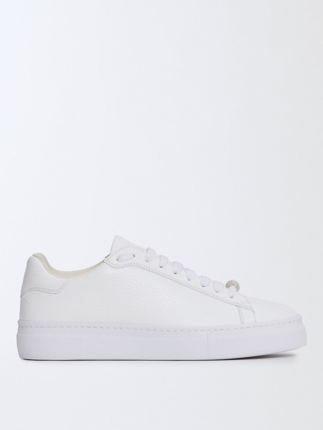 Fabiana Filippi Grain Leather Sneakers In White
