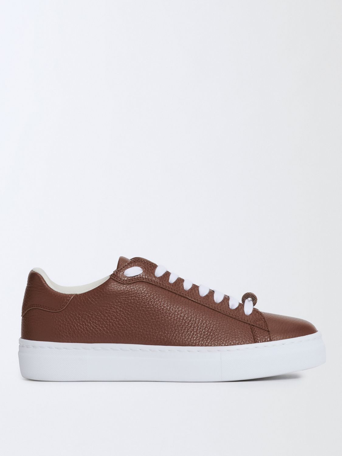 Fabiana Filippi Loop Charm-detail Lace-up Sneakers In Brown