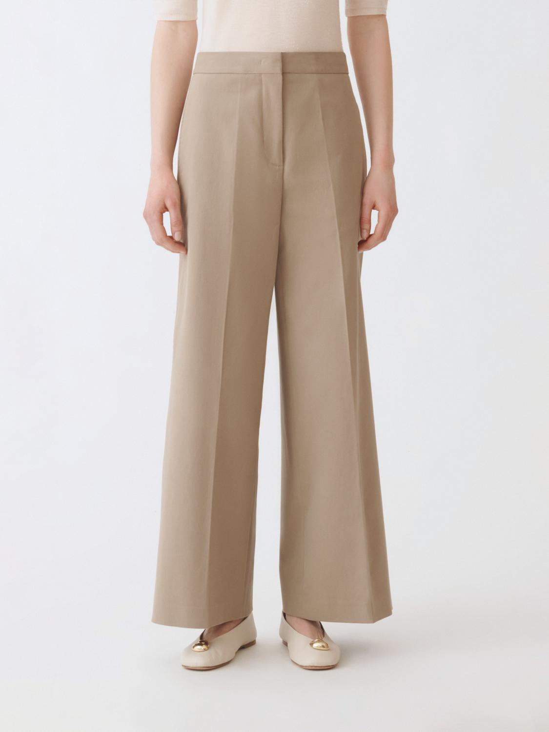 Fabiana Filippi Spoleto Trousers In Bi-stretch Fresco Wool In Brown