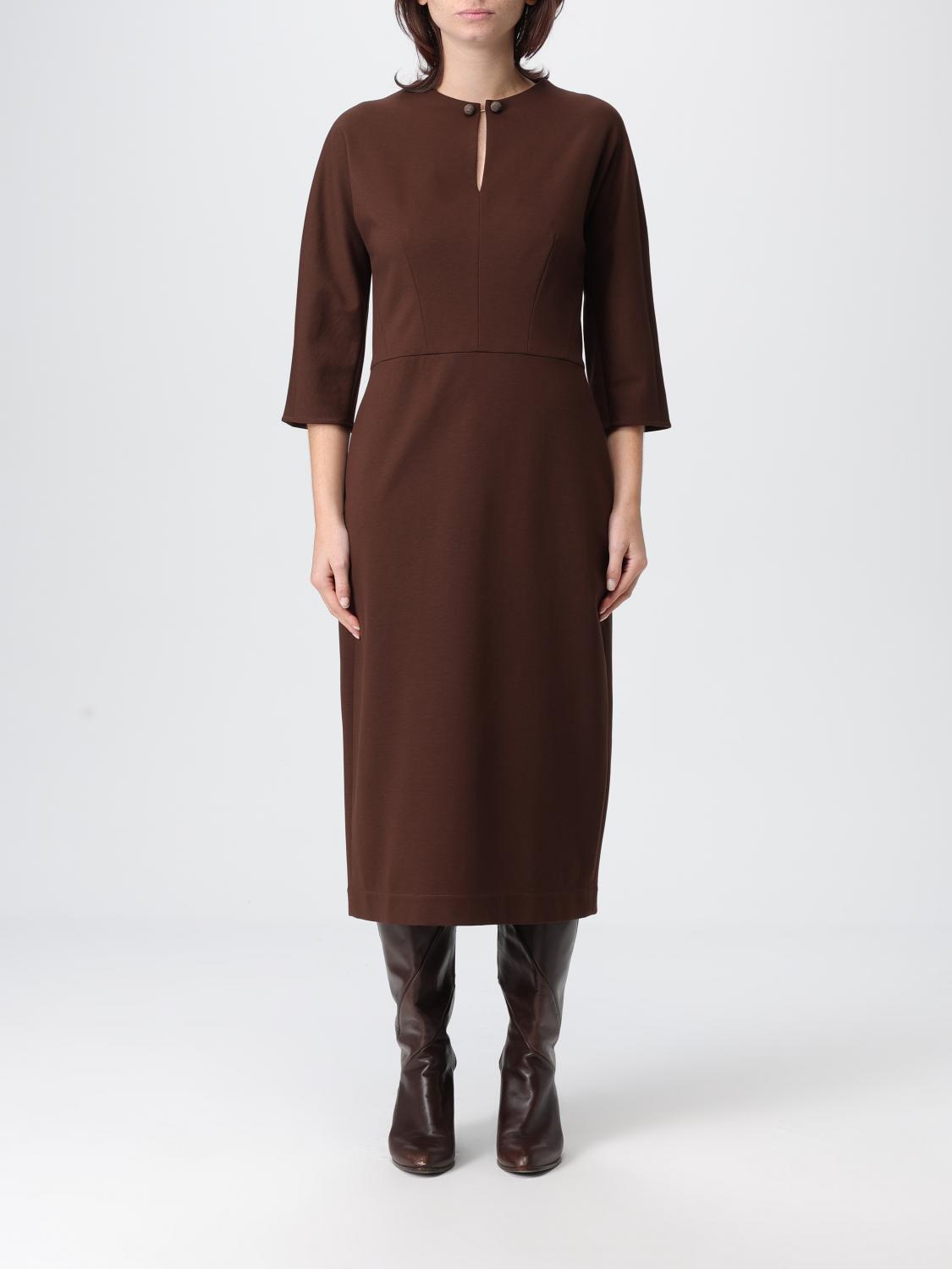 Fabiana Filippi Button-detail Midi Dress In Brown