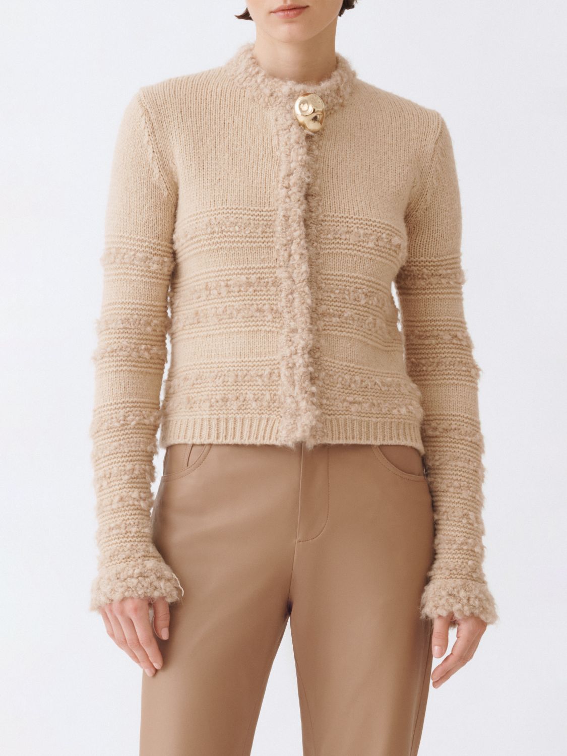 Fabiana Filippi Cardigan  Woman Color Beige In Neutral