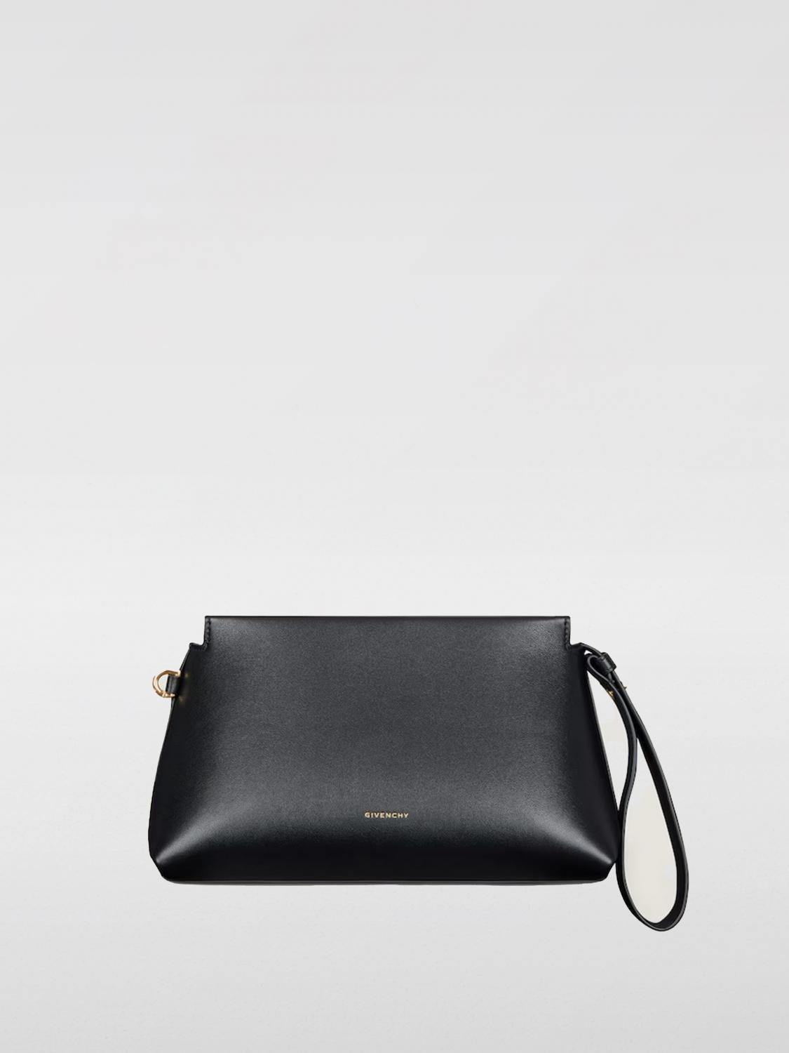 Givenchy Day Wristlet Pouch Bag In Grain Leather In Black