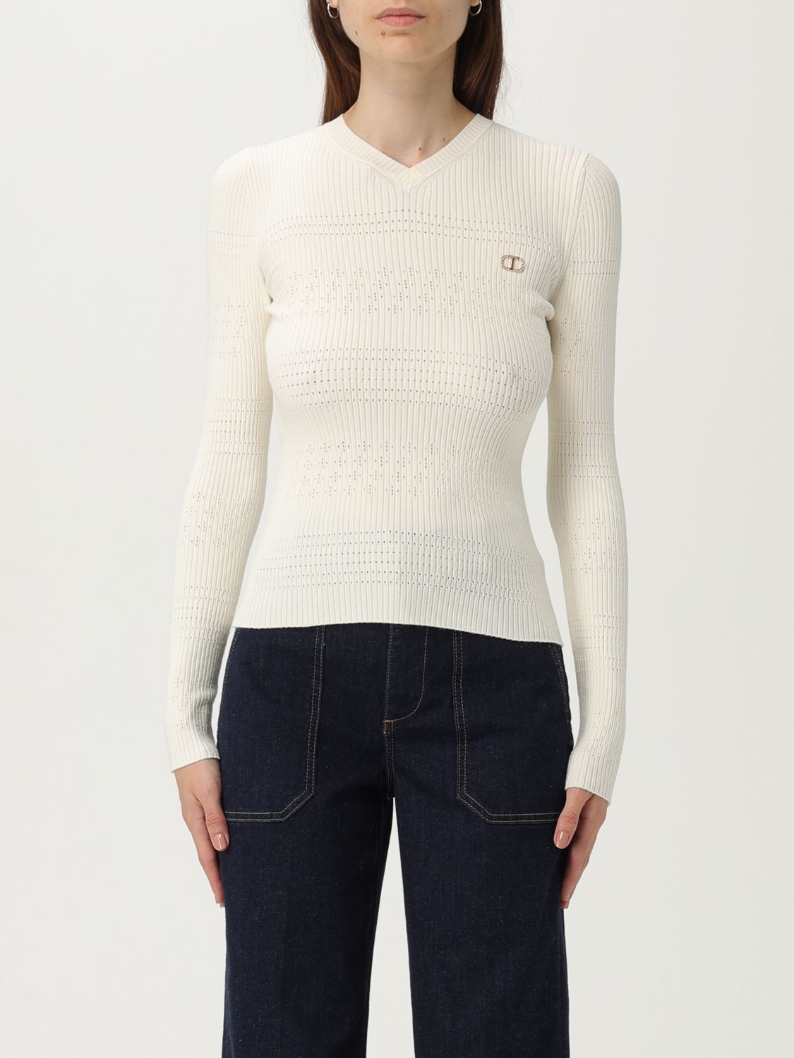 Twinset Sweater  Woman Color White In White