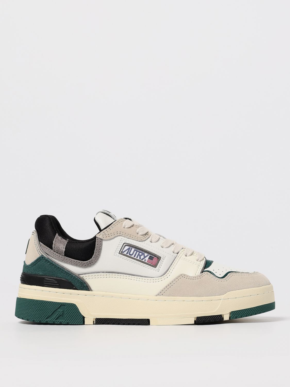 Autry Low Top Suede Sneakers With Contrast Panels In White