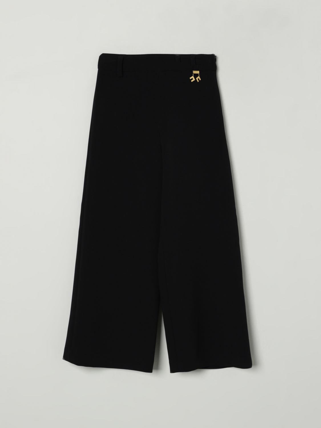 Elisabetta Franchi La Mia Bambina Logo-detail Trousers In Black