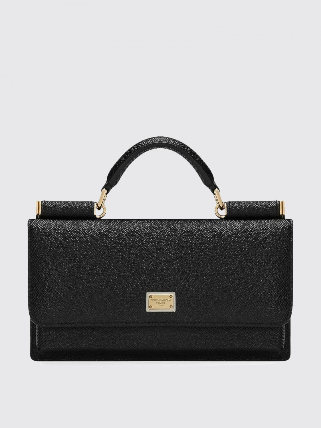 Dolce & Gabbana Textured Calfskin Mini Bag With Gold-tone Hardware In Black