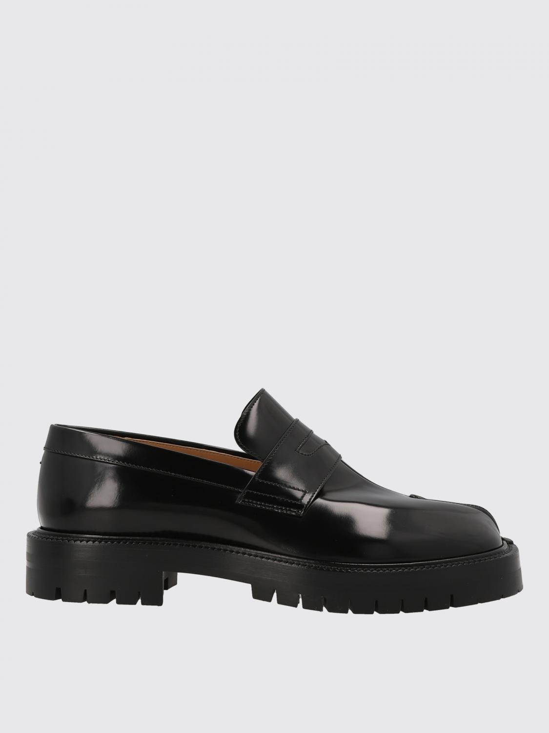 Maison Margiela Tabi County Leather Loafers With 3.5cm Heel In Black