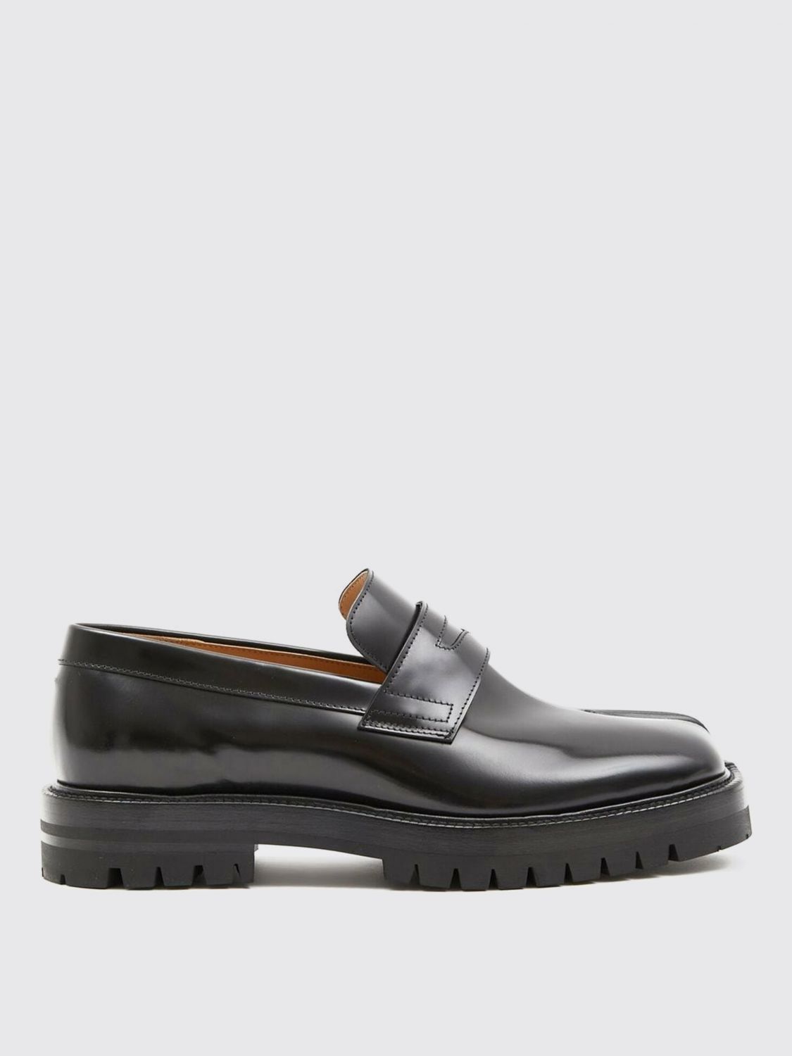 Maison Margiela Tabi County Leather Loafers With 3.5cm Heel In Black