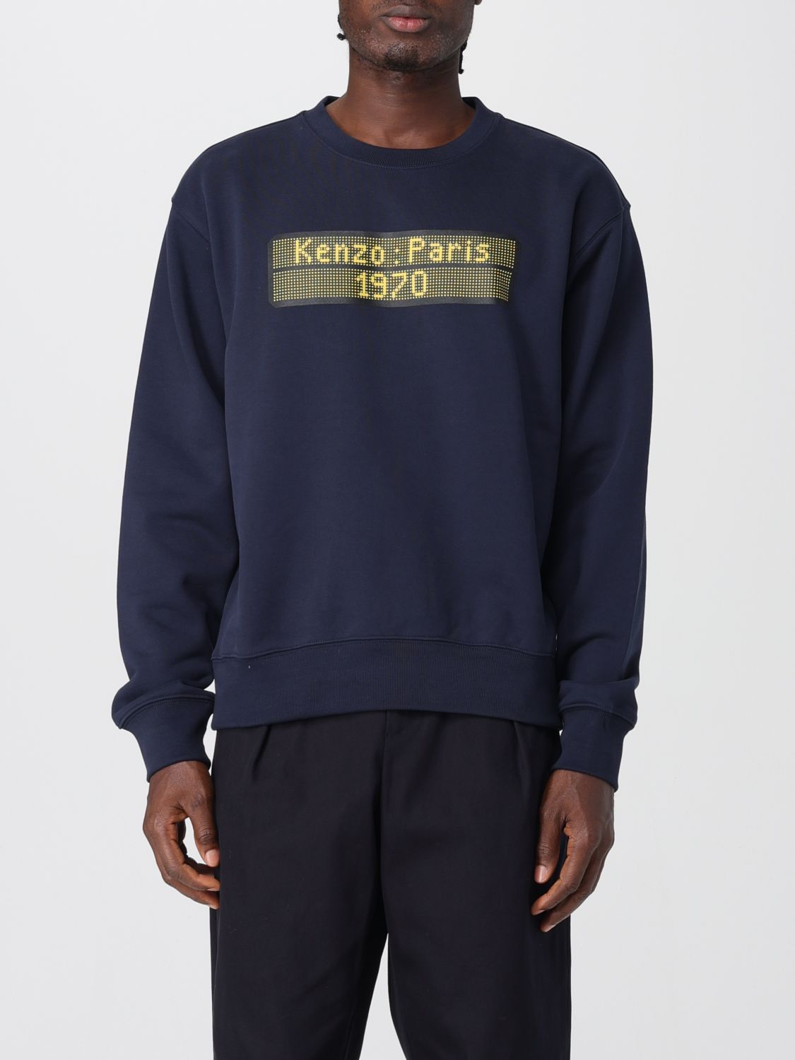 Kenzo Crew Neck Long Sleeve Sweatshirt In Blue