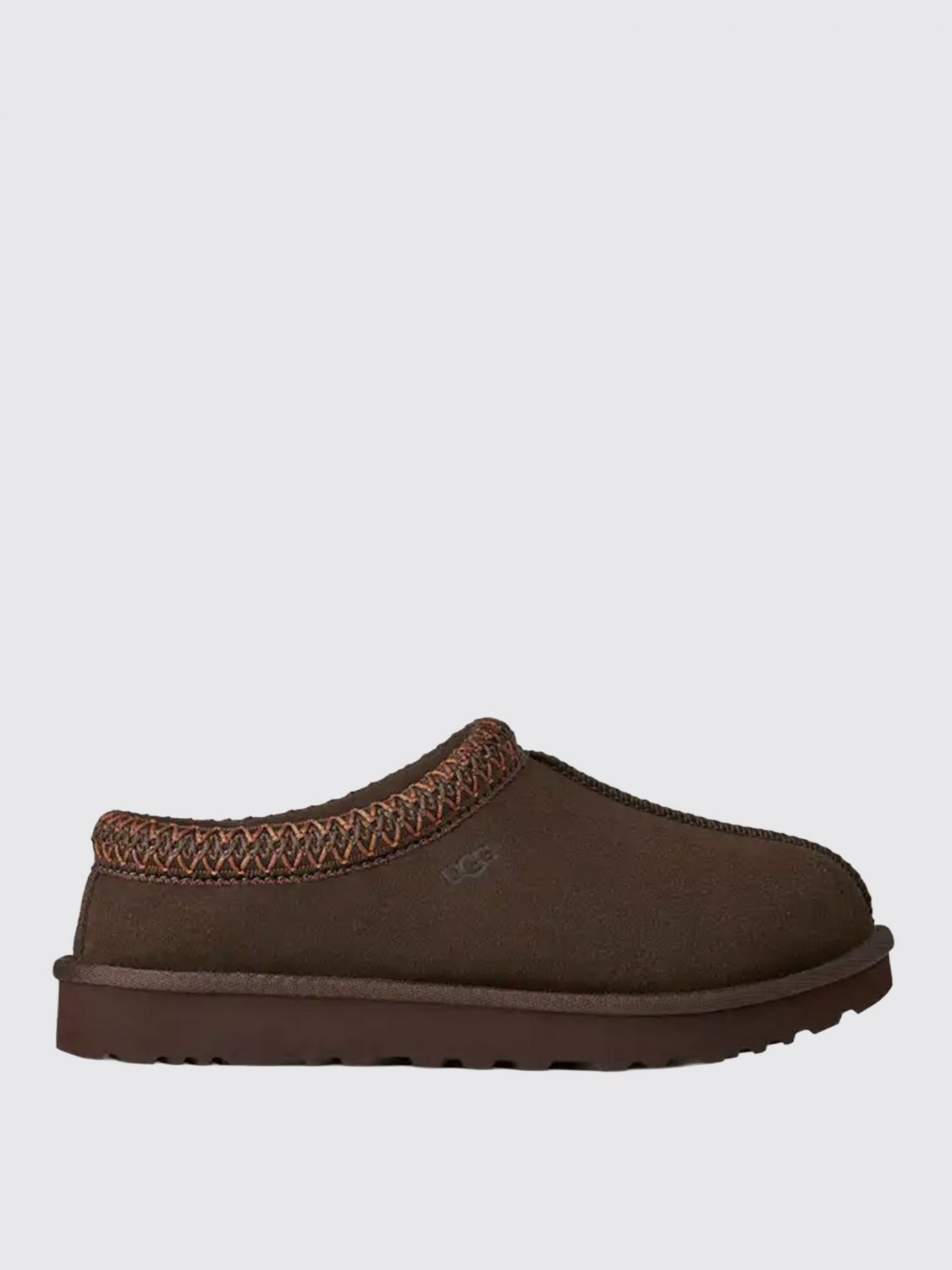 Ugg Tasman Burnt Cedar Sheepskin Embroidery Trim Mules In Brown