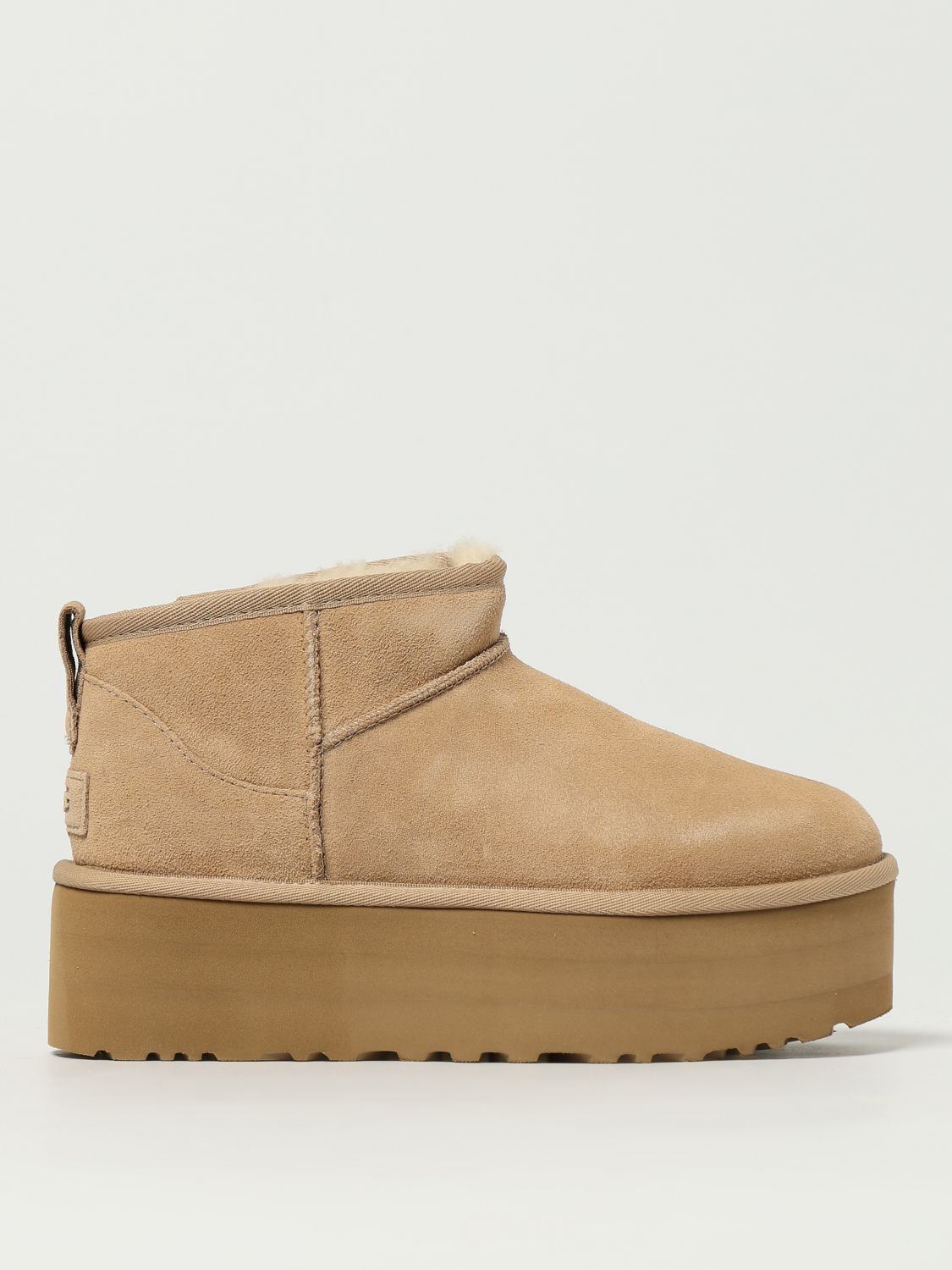 Ugg Classic Ultra Mini Platform Suede Ankle Boots In Brown