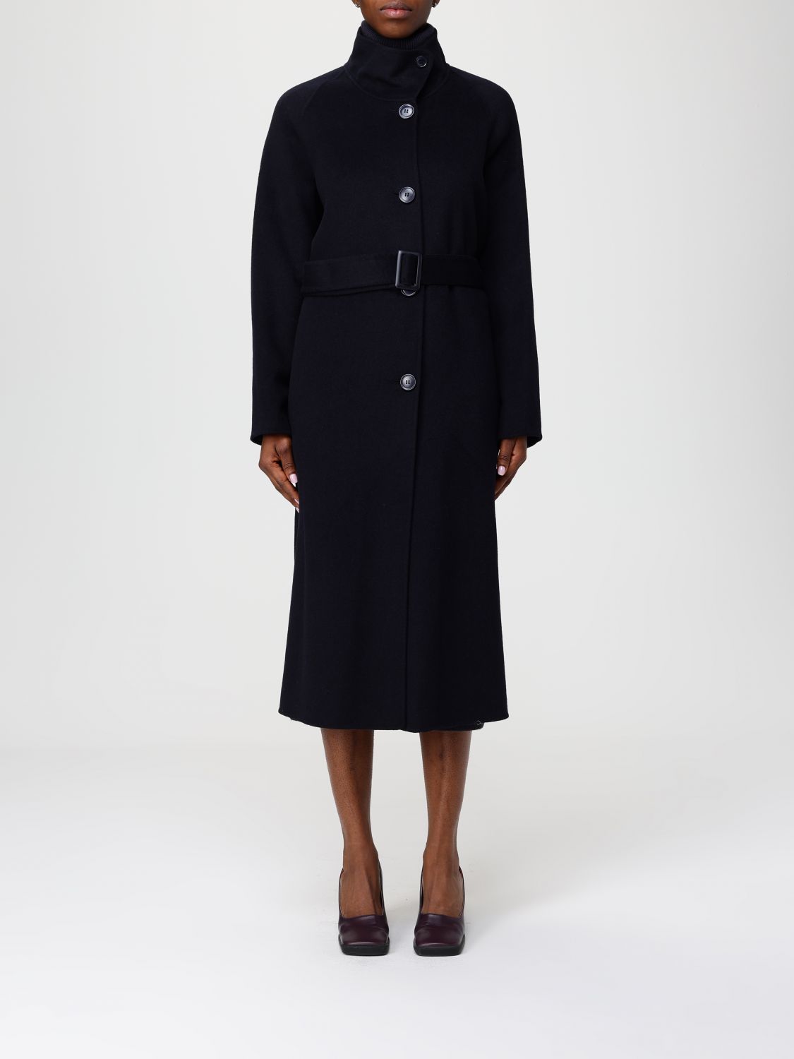 Emporio Armani Coat Woman Color Blue In Blue