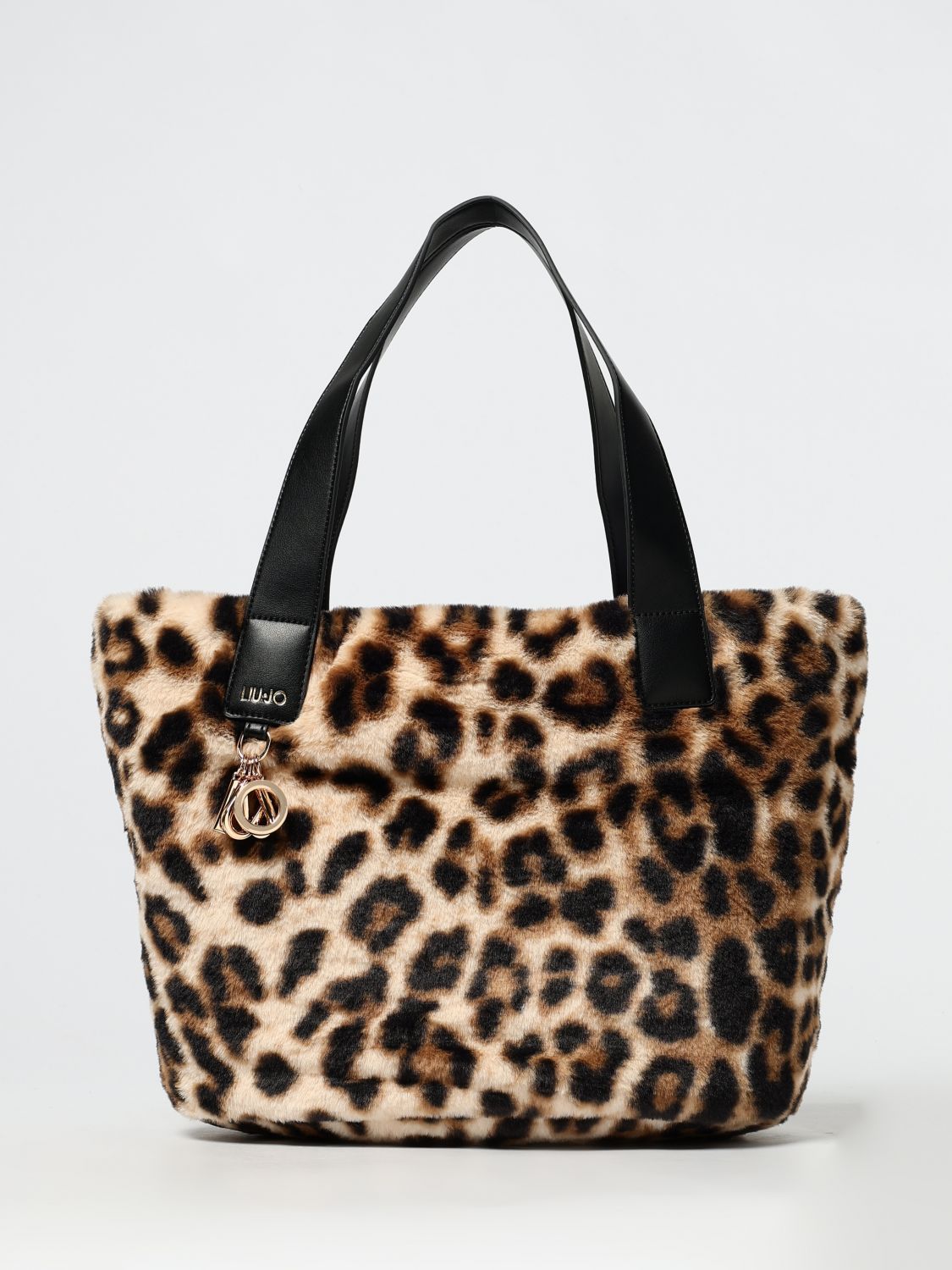 Liu •jo Leopard Print Faux Fur Shoulder Bag In Brown