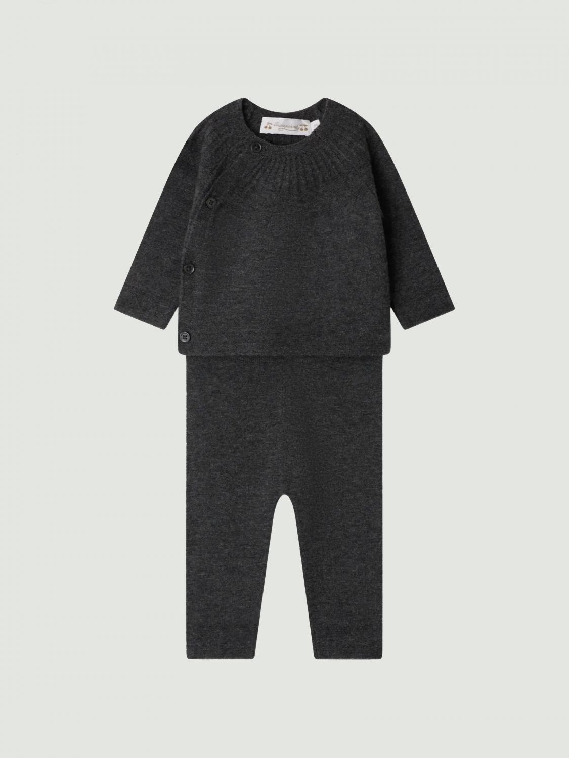 Bonpoint Romper Kids Color Grey In Black