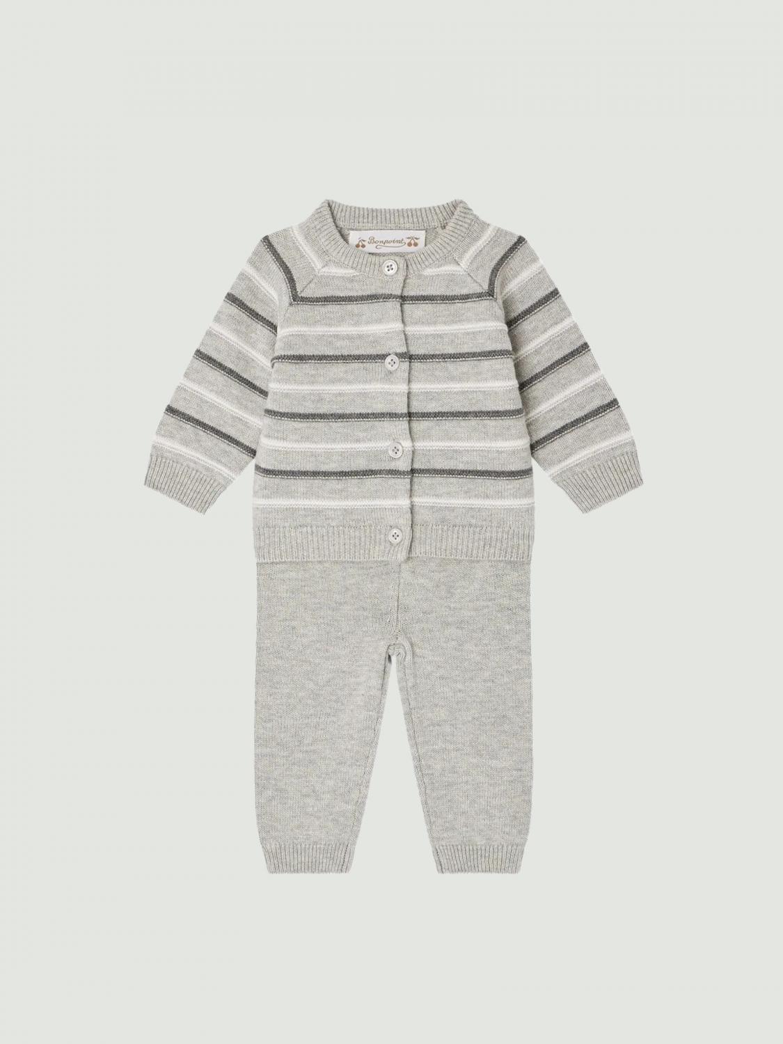 Bonpoint Romper Kids Color Grey In Gray