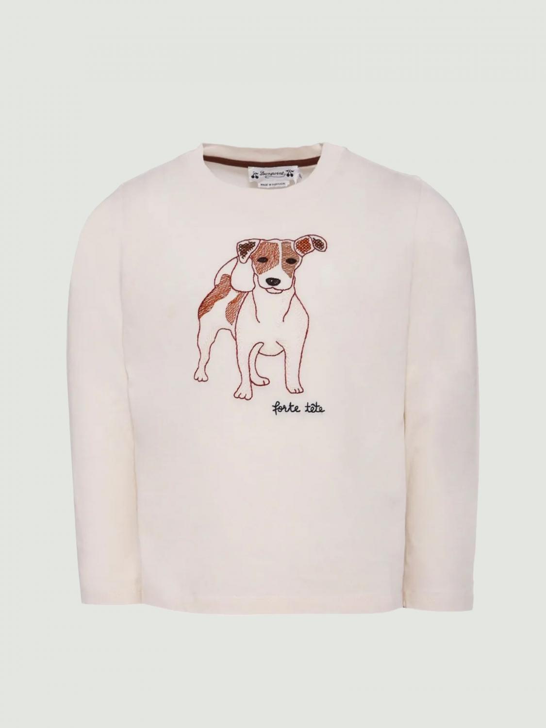 Bonpoint Dog-print Long-sleeve Sweatshirt In Pink