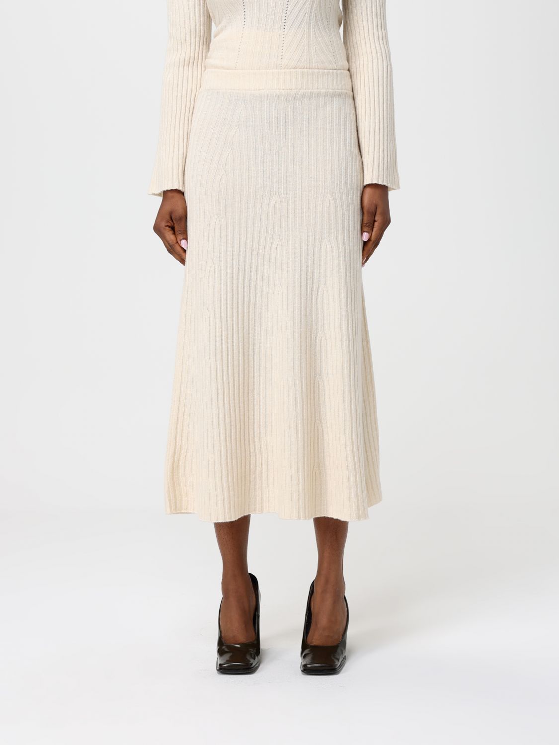 Twinset Skirt Woman Color Yellow Cream In Neutral