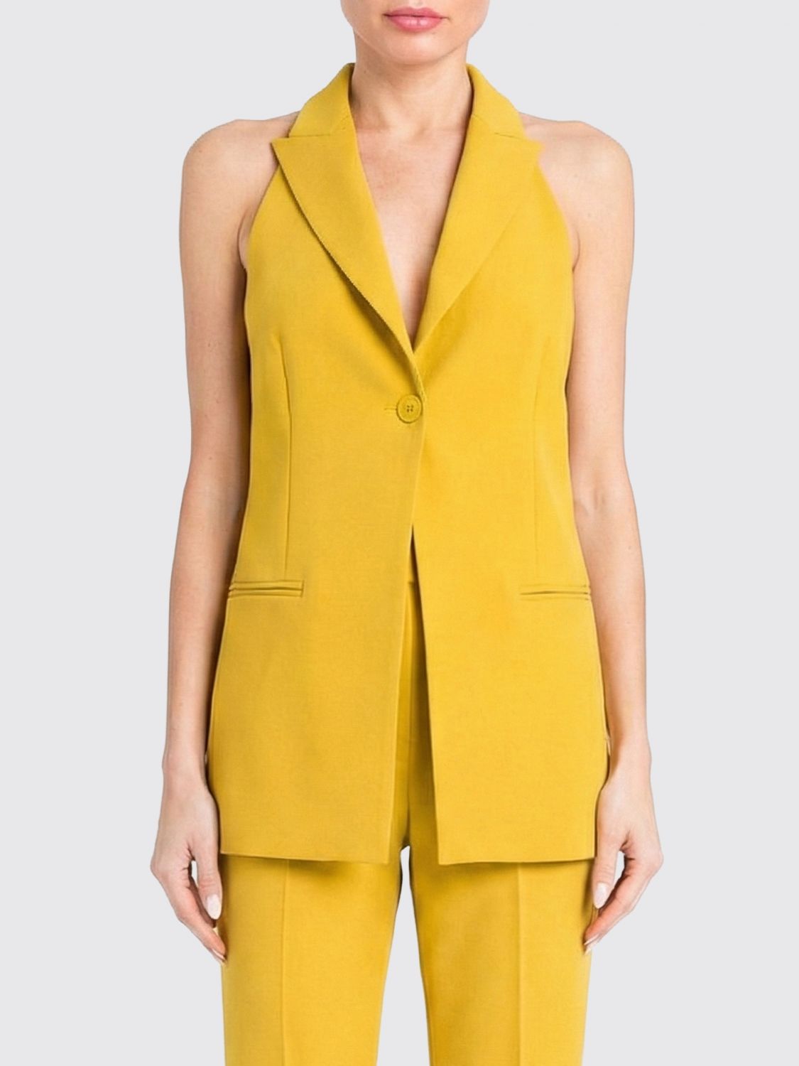 Twinset Waistcoat  Woman Color Mustard In Yellow