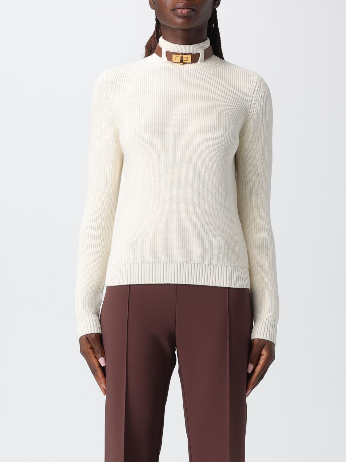 Elisabetta Franchi Wool Mixed Shirt In White