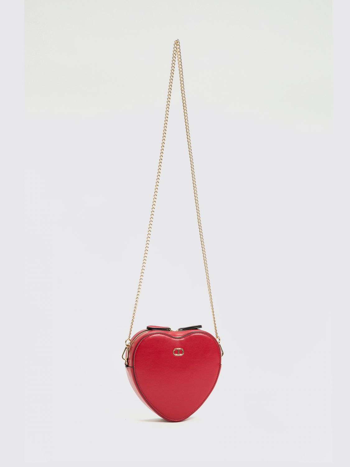 Twinset Heart-shaped Chain-strap Bag In Brown