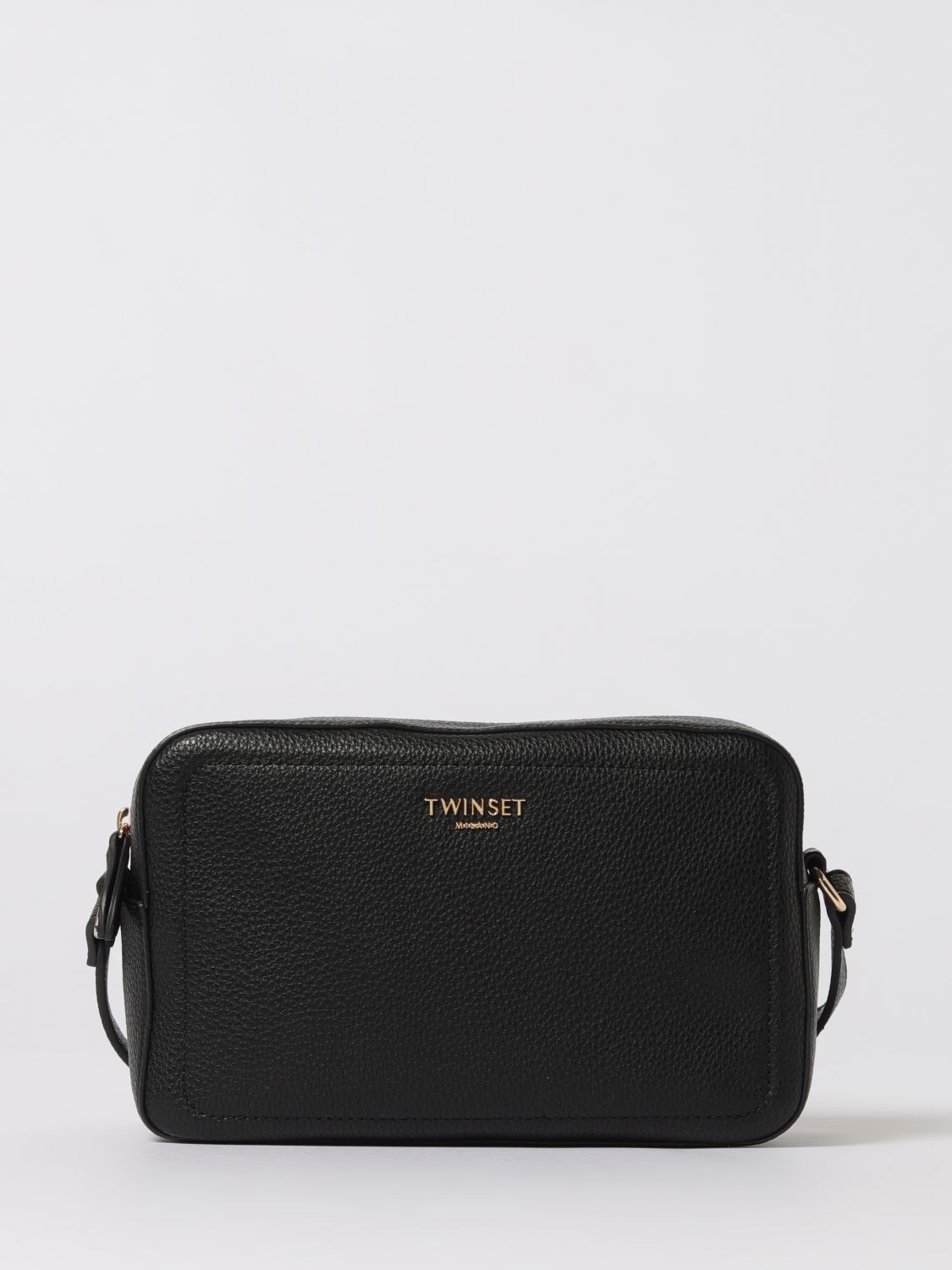 Twinset Logo-lettering Cross Body Bag In Black