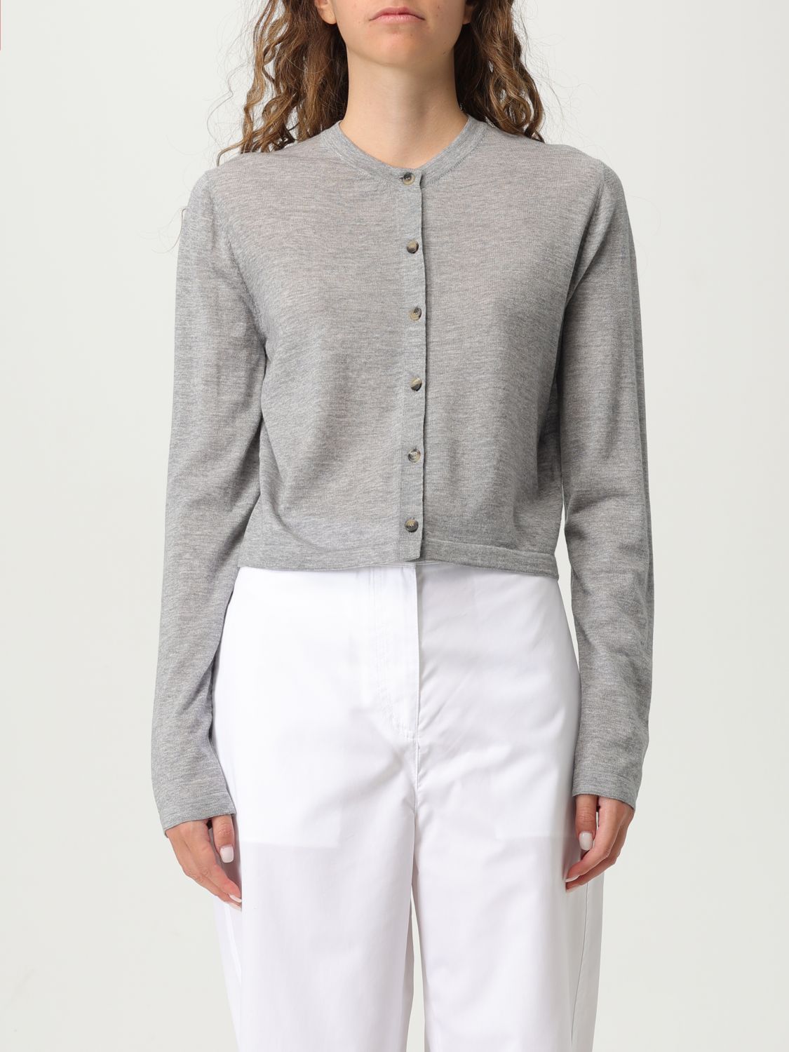 Khaite Brieta Cardigan In Silver
