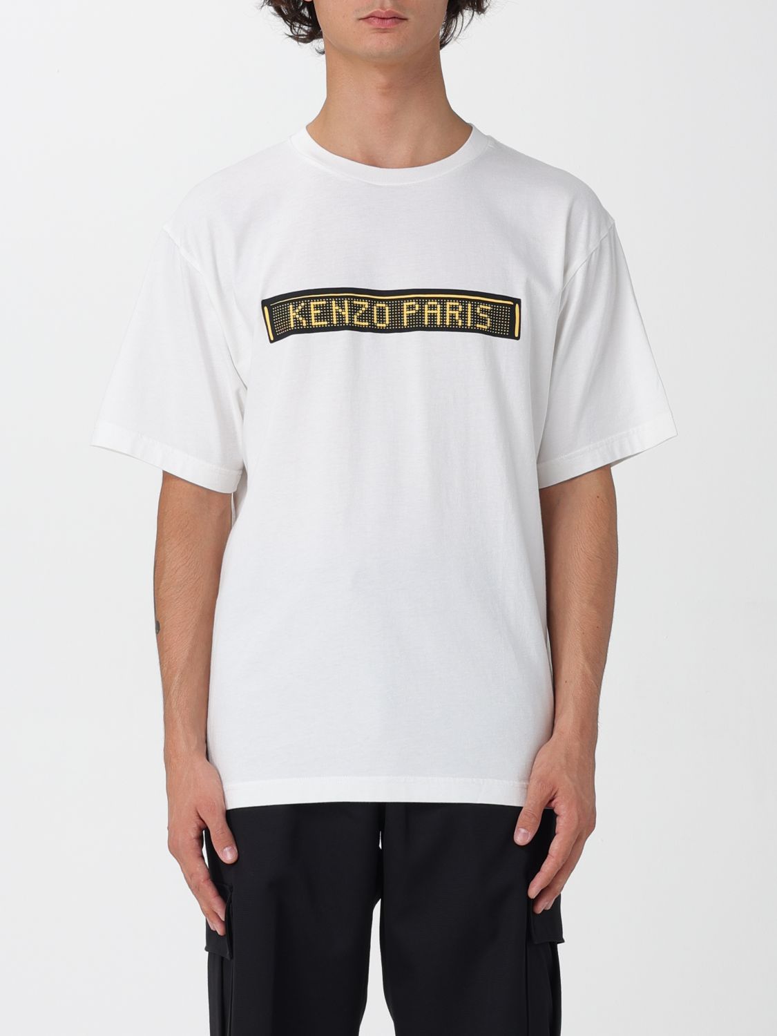 Kenzo Graphic Print Crew Neck Short Sleeve T-shirt In White