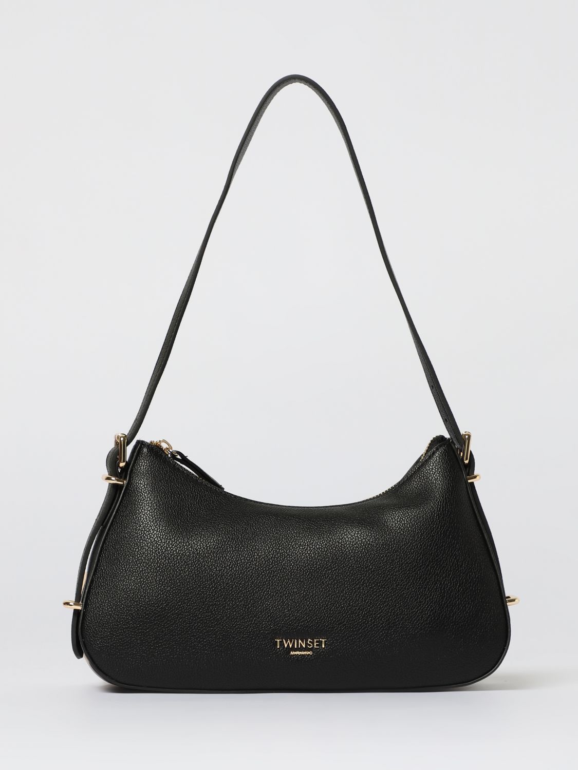 Twinset Logo-lettering Shoulder Bag In Black