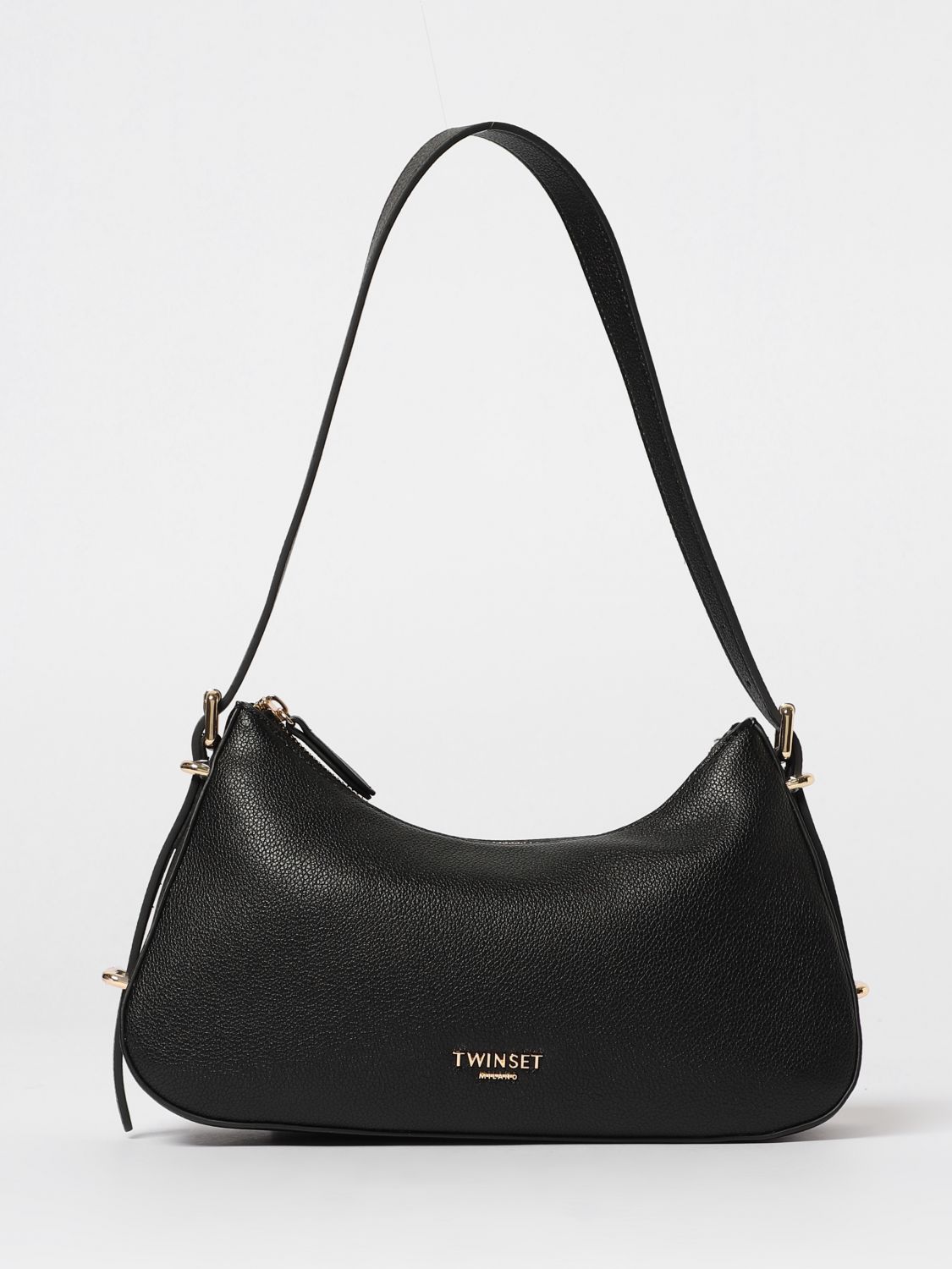 Twinset Logo-lettering Shoulder Bag In Black