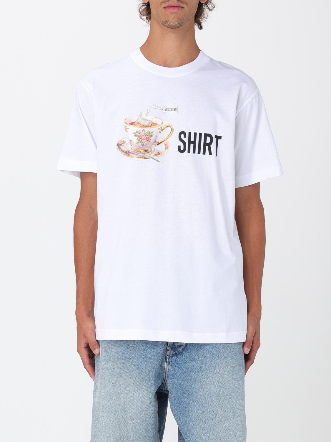 Moschino Crew Neck Graphic Print Short Sleeves In White