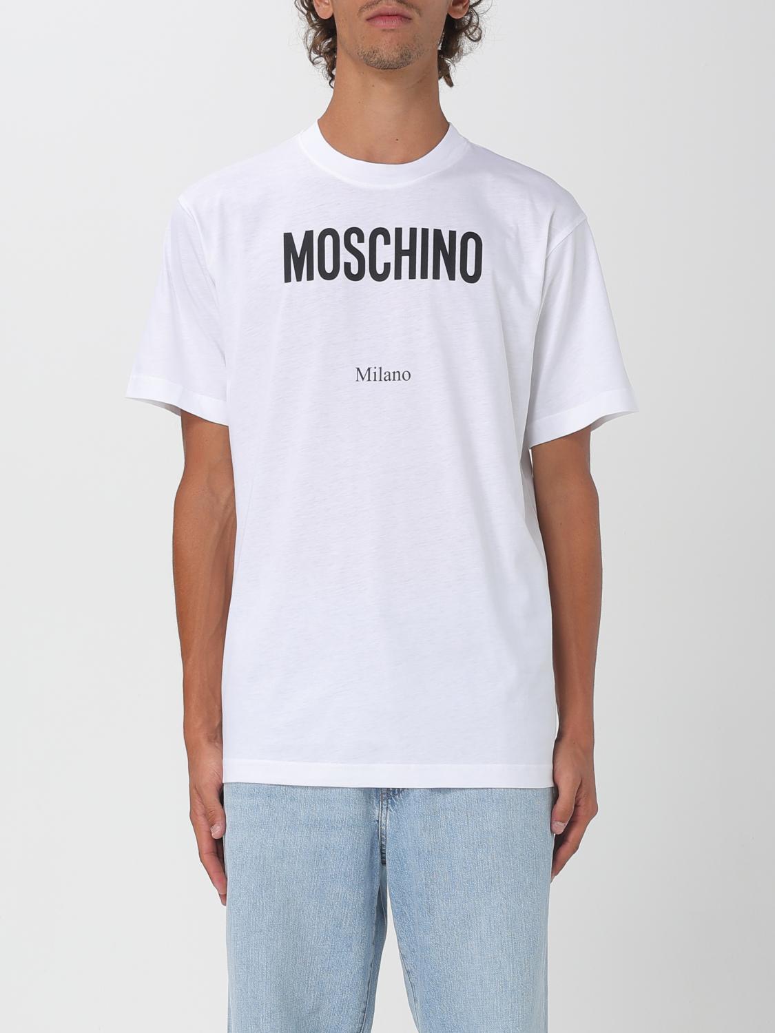 Moschino Cotton T-shirt With Contrasting Logo Detail In White
