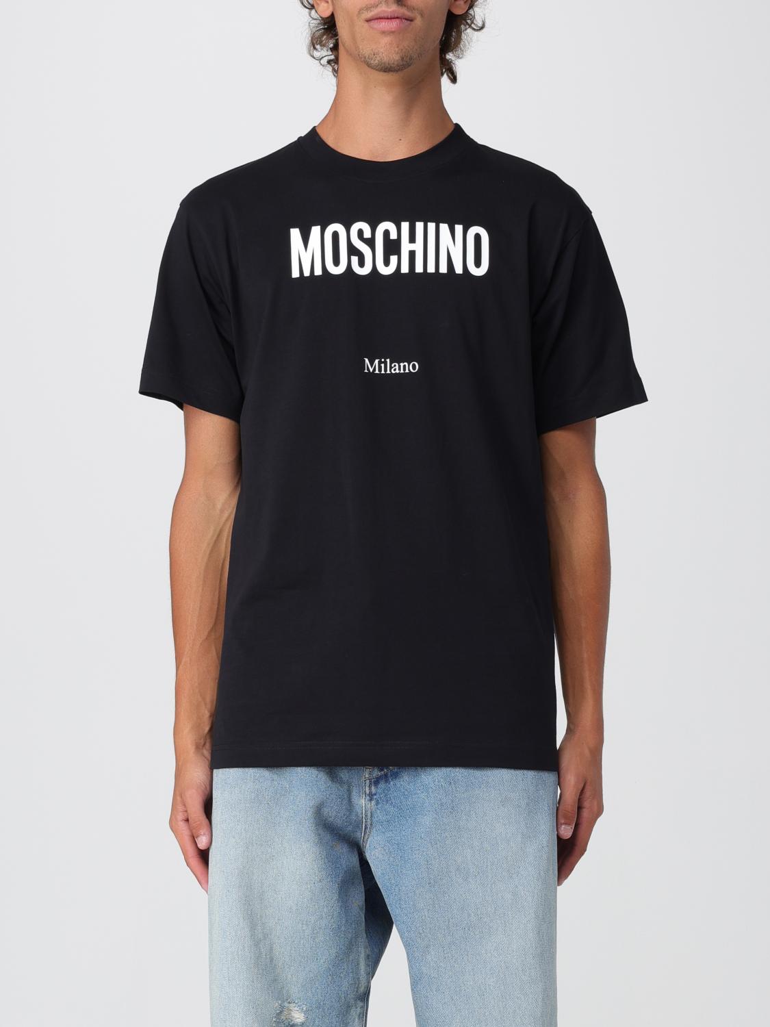 Moschino Crew Neck Graphic T-shirt With Short Sleeves In Black