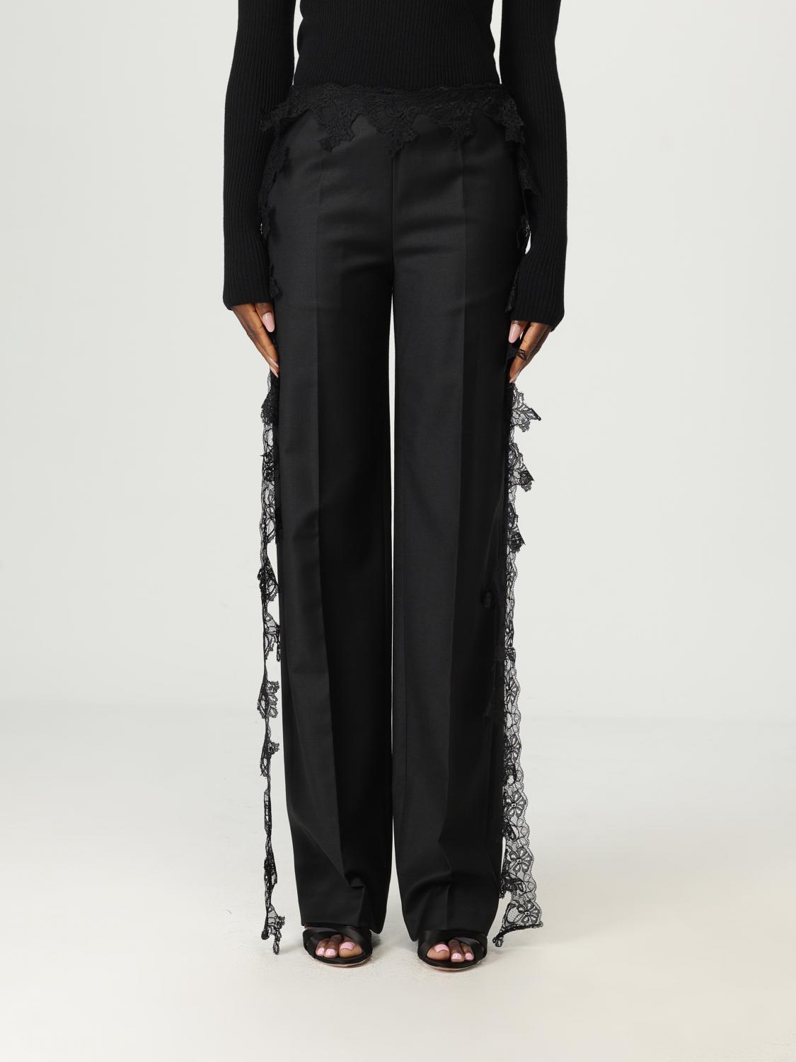 Blumarine Lace-detail Trousers In Black