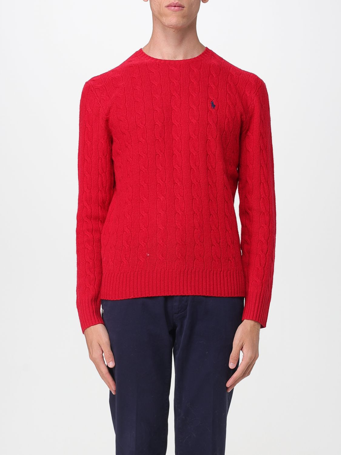 Polo Ralph Lauren Round Neck Sweather With Logo In Red