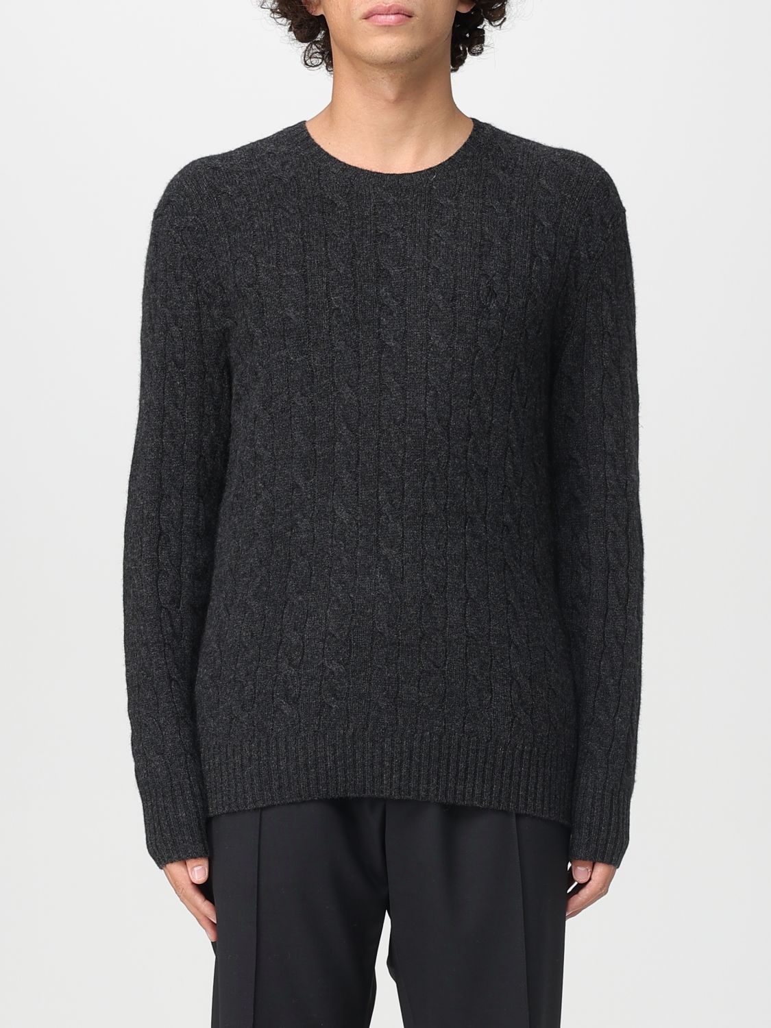 Polo Ralph Lauren Cable-knit Wool Pullover In Gray