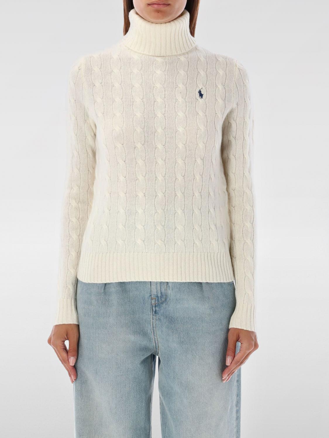 Polo Ralph Lauren Sweater Woman Color Cream In White