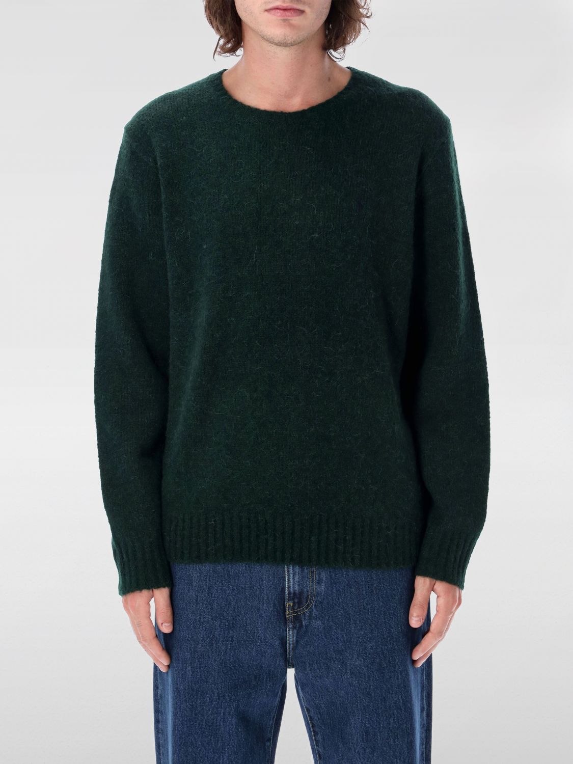 Polo Ralph Lauren Dark Green Wool Blend Sweater In Green