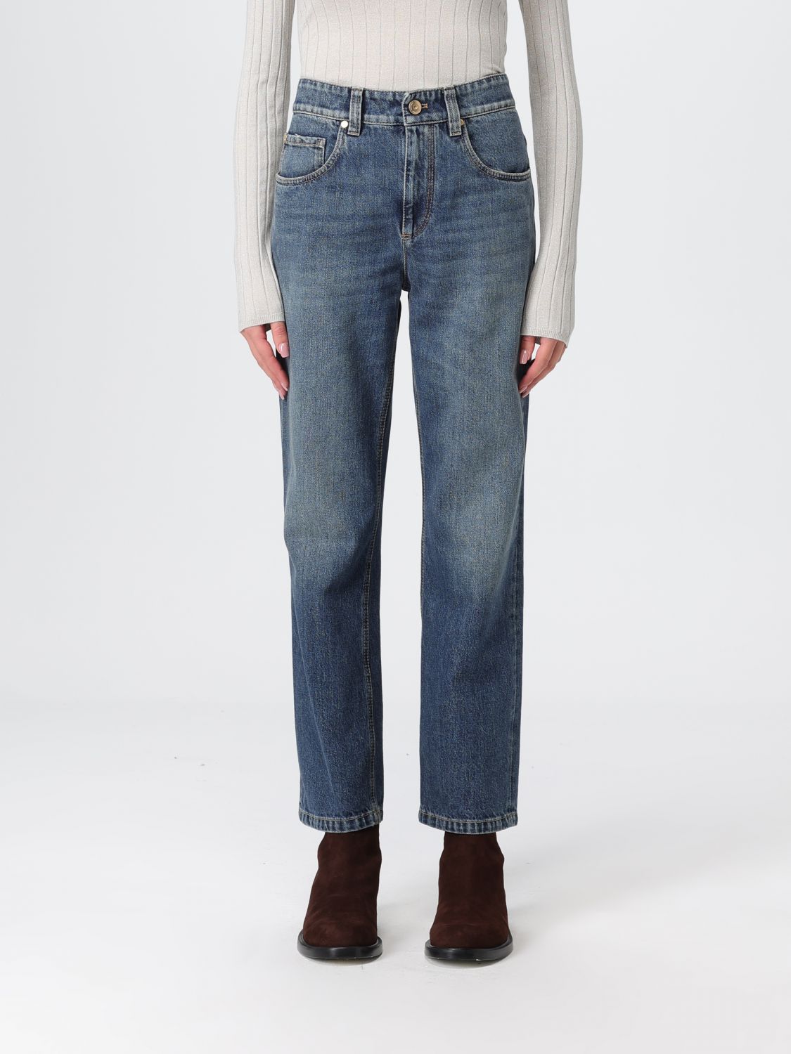 Brunello Cucinelli Jeans  Woman Color Blue In Blue