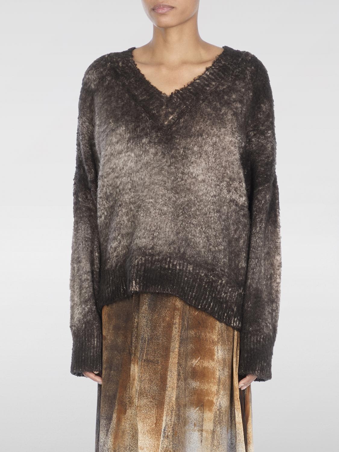 Avant Toi Deep V-neck Cotton Blend Sweater In Gray