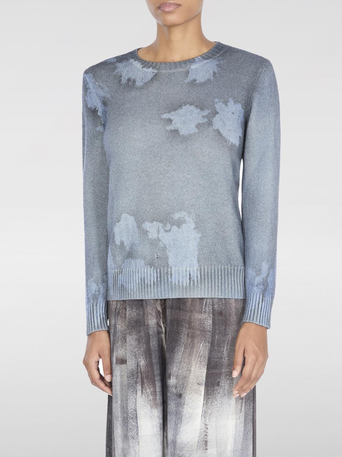 Avant Toi Cashmere Sweater With Unique Blue Pattern In Blue