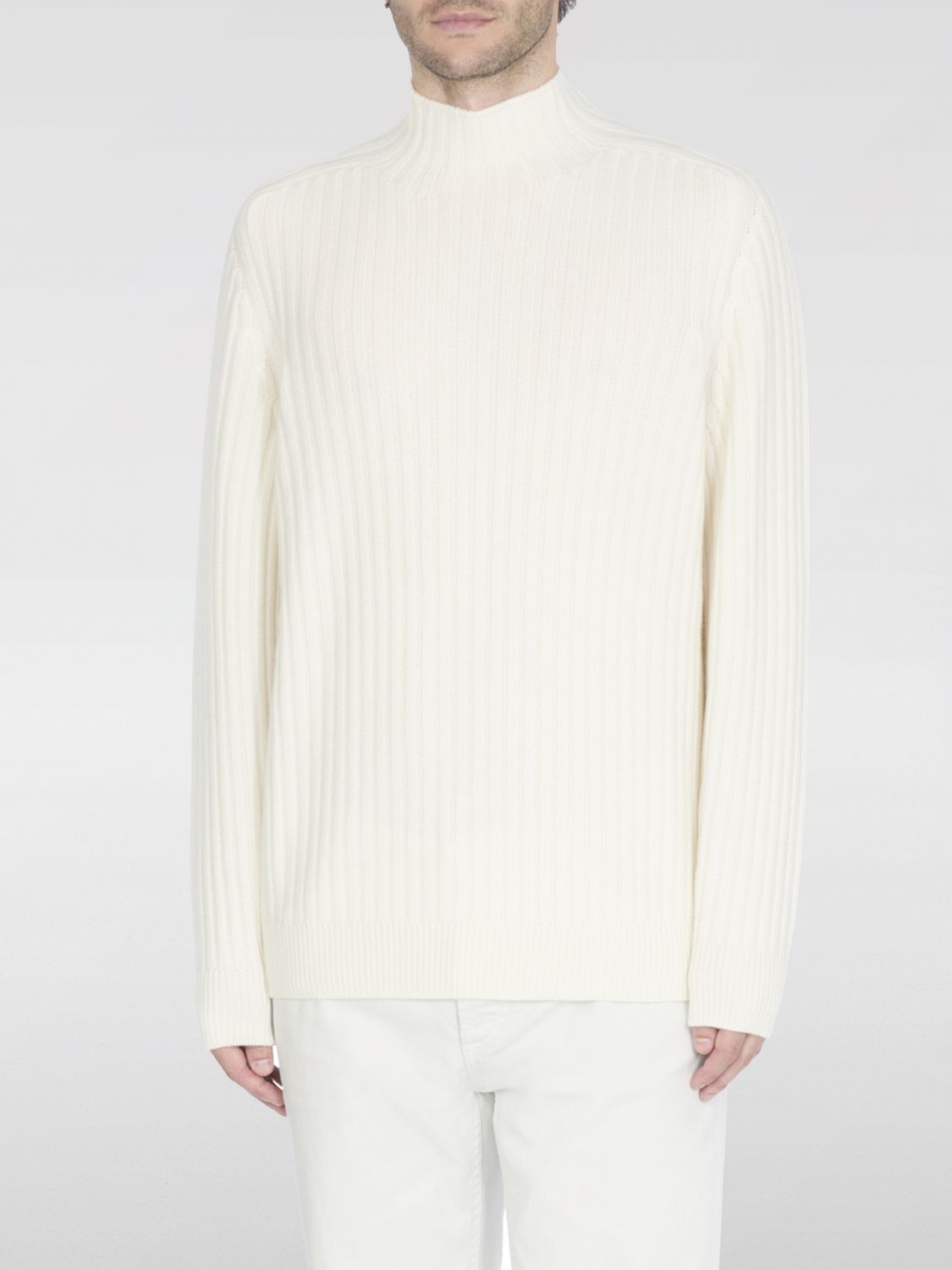 Brunello Cucinelli Men Cashmere Turtle Neck Jumper In White