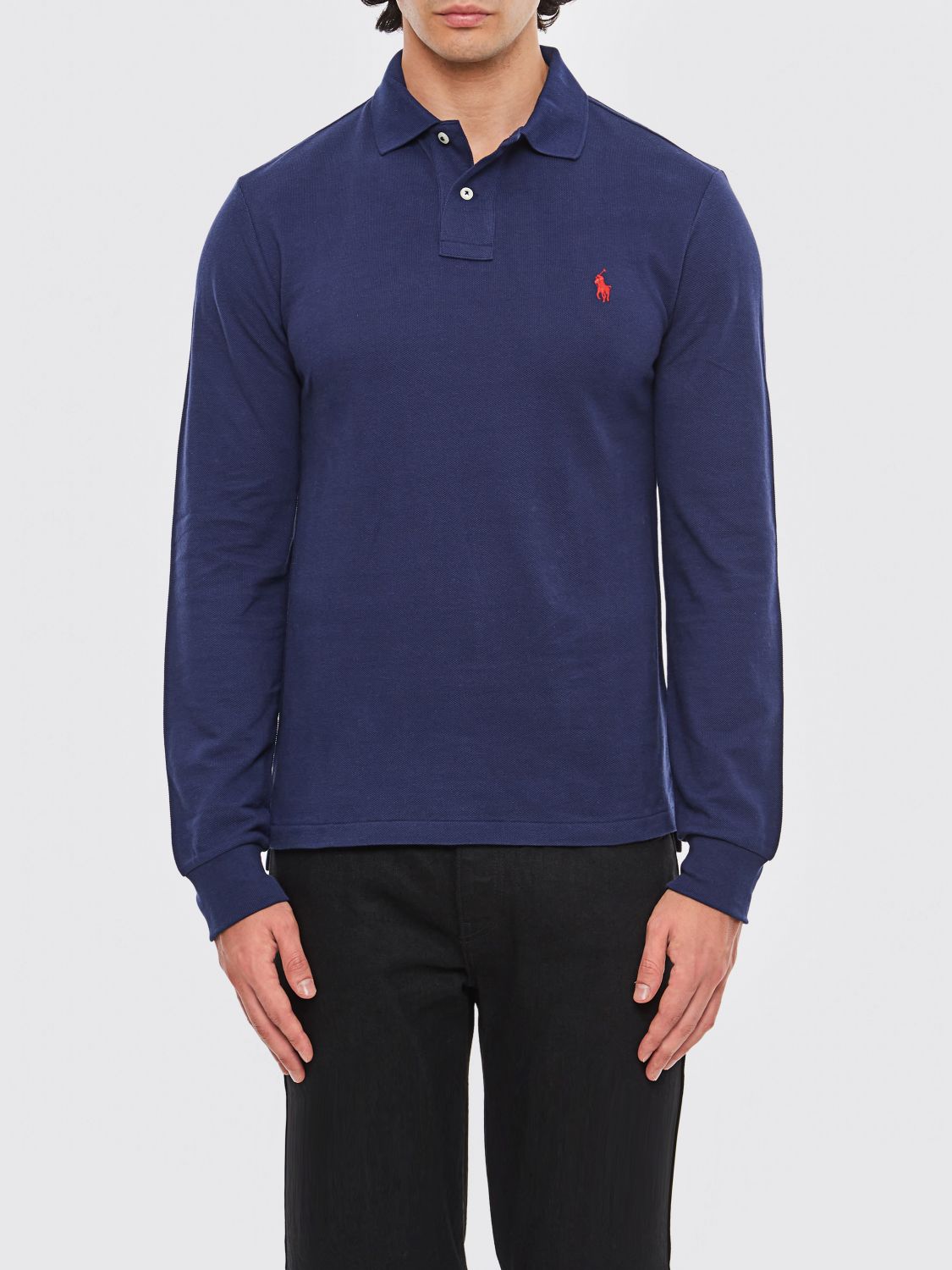 Polo Ralph Lauren Knitwear Long Sleeves Polo Collar In Blue