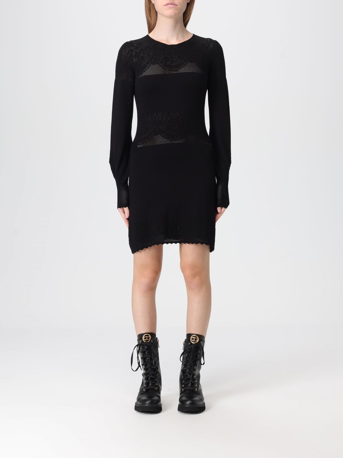 Twinset Dress Woman Color Black In Black