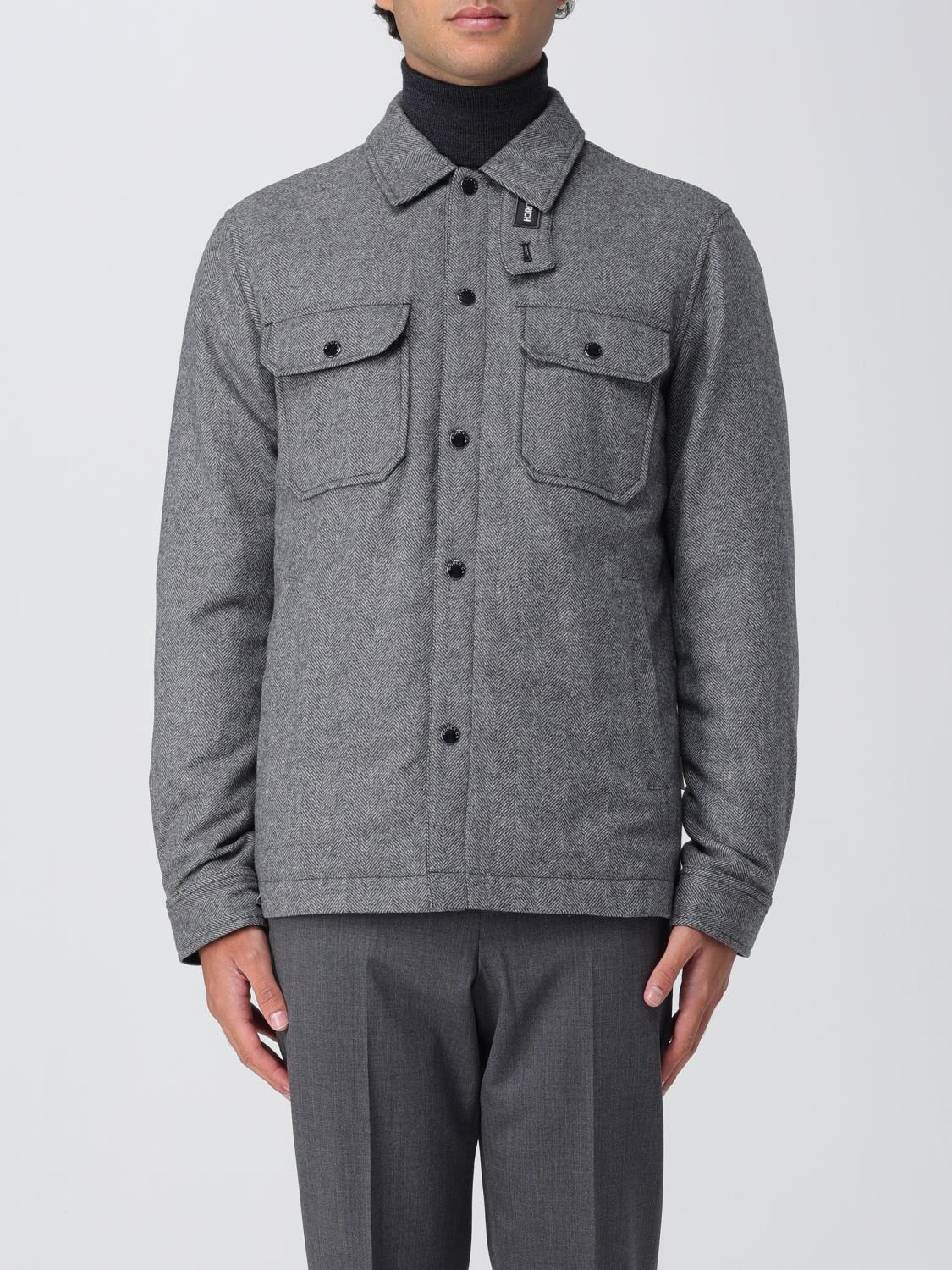 Woolrich Emblem Brand Jacket Front Pockets In Gray