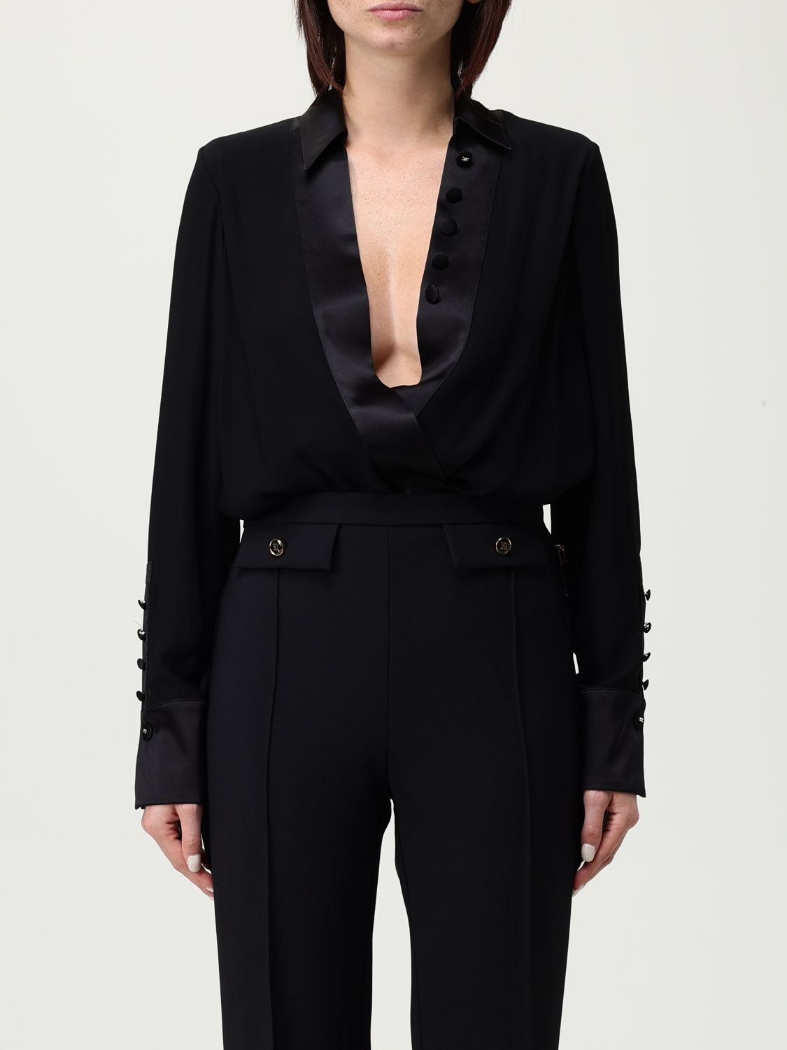Elisabetta Franchi Bodysuit  Woman Color Black In Black